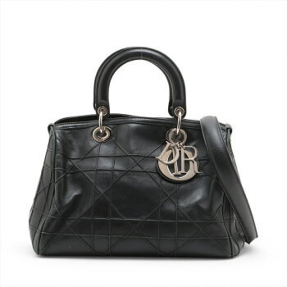 Christian Dior Cannage Granville leather handbag tote black